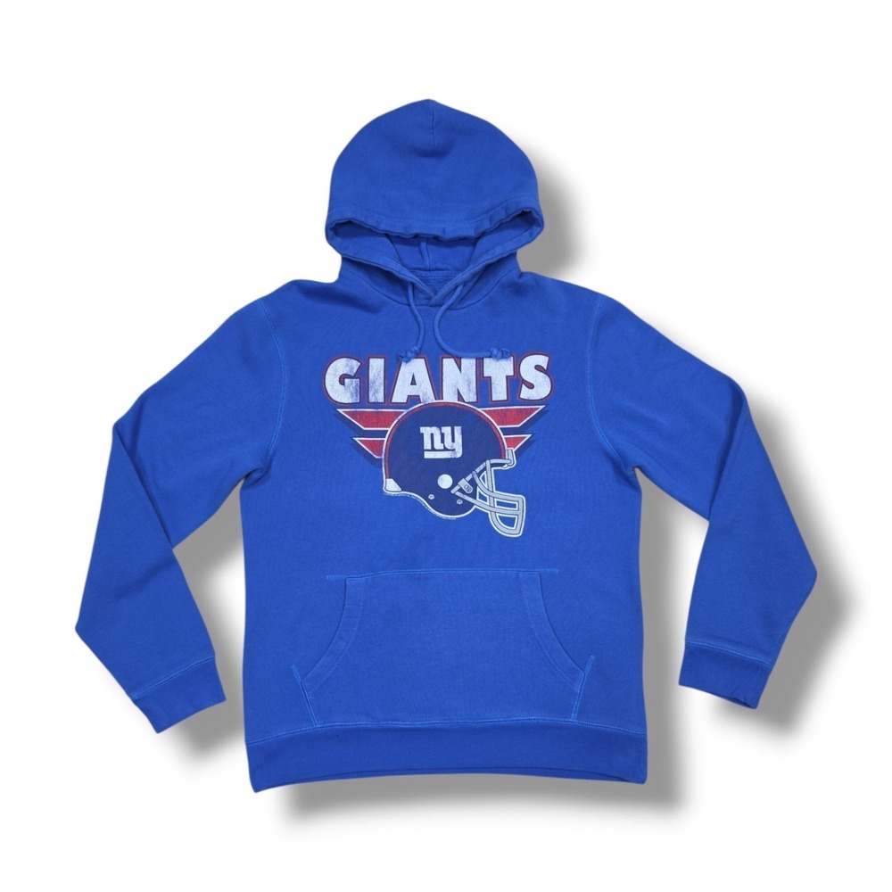 NFL New York Giants Front & Back Graphic Blue Junk Food Pullover Hoodie Men's L‎